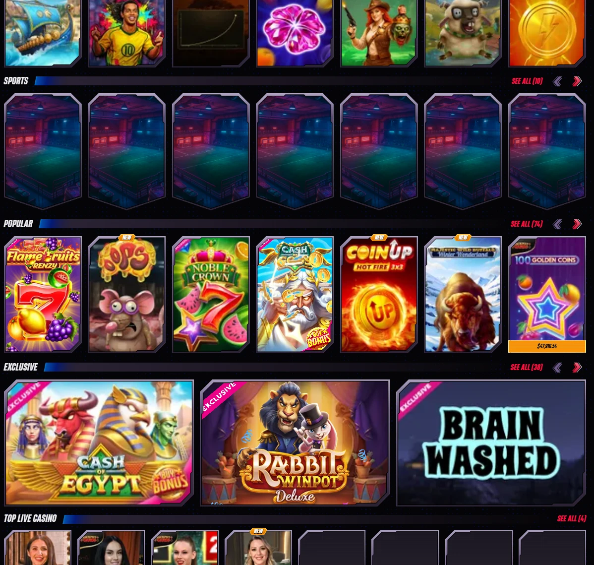 WINROLLA Spielautomaten Auswahl