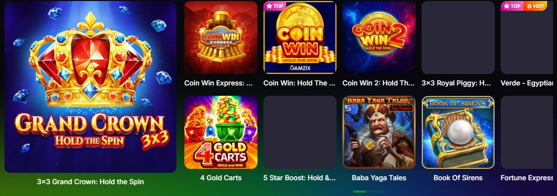 Verde Casino Spielautomaten Auswahl